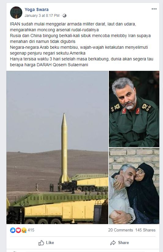 Foto misil Iran ini sudah beredar di internet setidaknya Foto misil Iran ini sudah beredar di internet setidaknya
